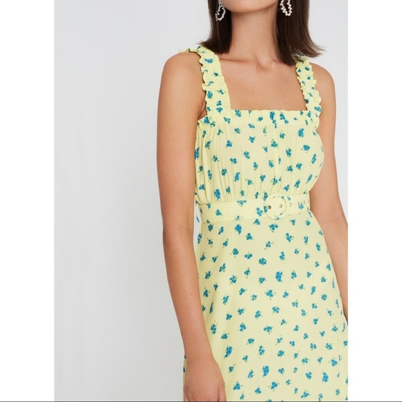 NEW Faithfull the brand Luda Lemon mini dress - Picture 2 of 8